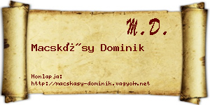 Macskásy Dominik névjegykártya