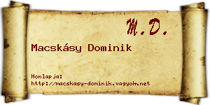 Macskásy Dominik névjegykártya