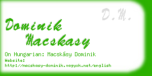 dominik macskasy business card