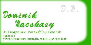 dominik macskasy business card